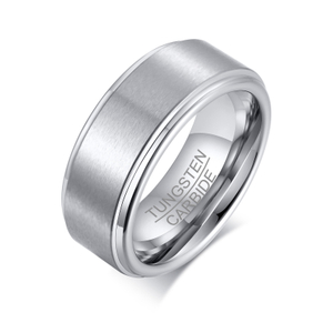 Bague gravée pour hommes, personnalisée, finition mate de 8MM, anneaux de promesse en tungstène pour hommes, ajustement confortable