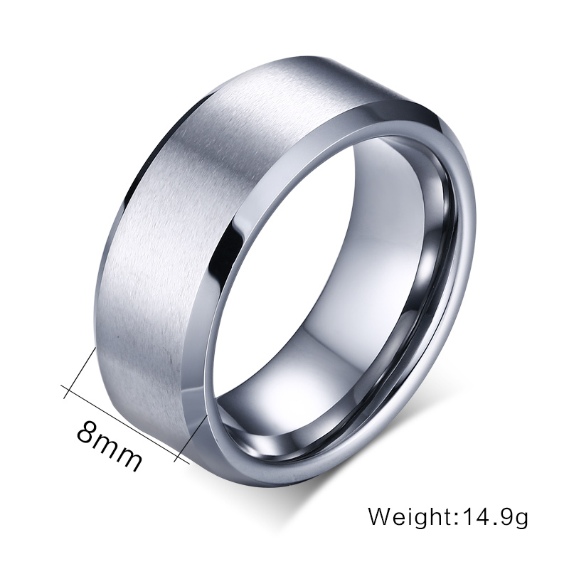 Bague de mariage en tungstène argenté, confortable, prête à être expédiée, 6 mm, 8 mm
