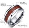 Bague en carbure de tungstène véritable, bois de Koa hawaïen naturel, incrustation d'arbre, confort