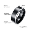 Bague en acier tungstène pur 8MM, bague tendance de couleur noire pour homme, cadeau pour petit ami