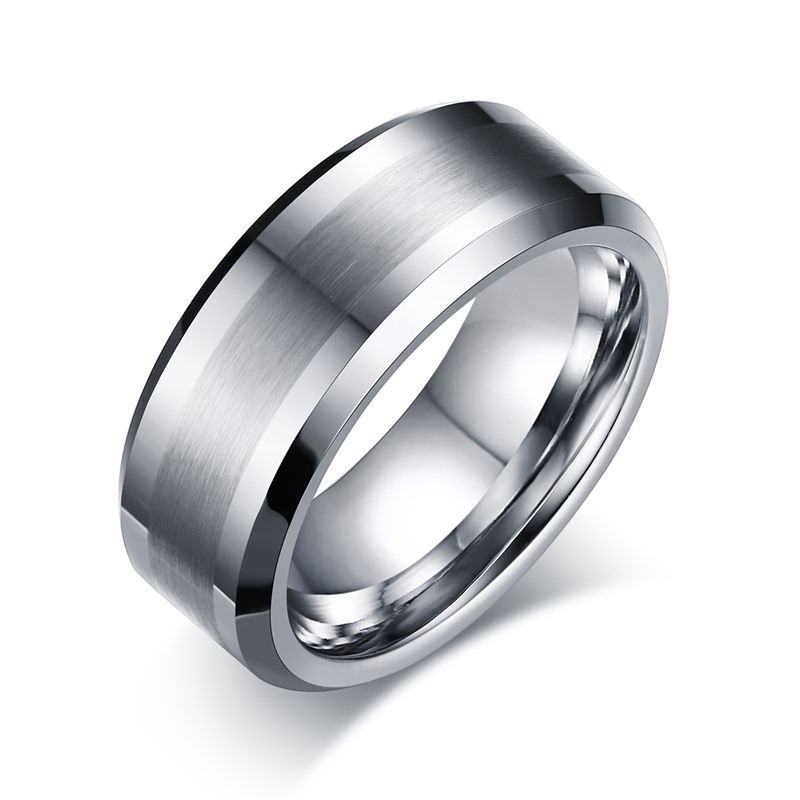 Bague de fiançailles en carbure de tungstène pour hommes, résistante aux rayures, 8mm