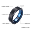 Bague en tungstène pour hommes, finition noire mate de 6mm, bandes de mariage en carbure de tungstène à bord biseauté hautement poli