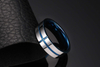 Bague en acier tungstène plaqué bleu pour hommes et femmes, accessoire de bijoux, magnifique bracelet de mariage, Souvenir d'anniversaire