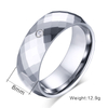  Bague en tungstène en argent CZ à facettes taille diamant brillant de 8 mm