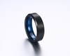 Bague en tungstène pour hommes, finition noire mate de 6mm, bandes de mariage en carbure de tungstène à bord biseauté hautement poli