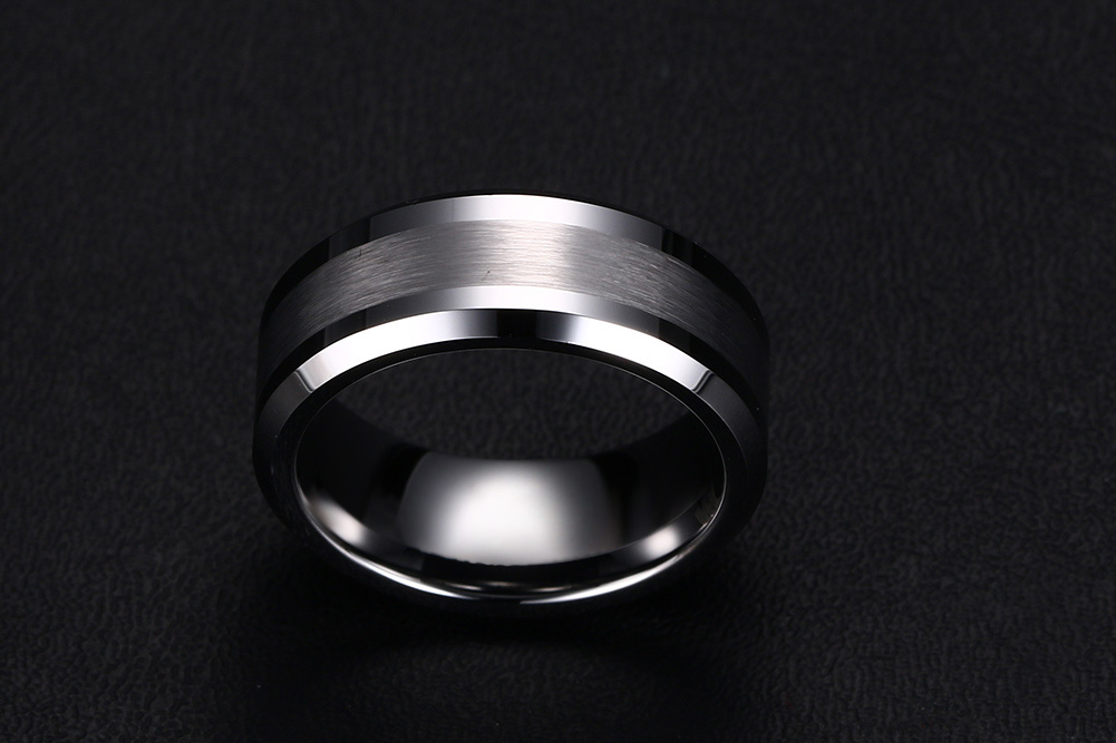 Bague de fiançailles en carbure de tungstène pour hommes, résistante aux rayures, 8mm