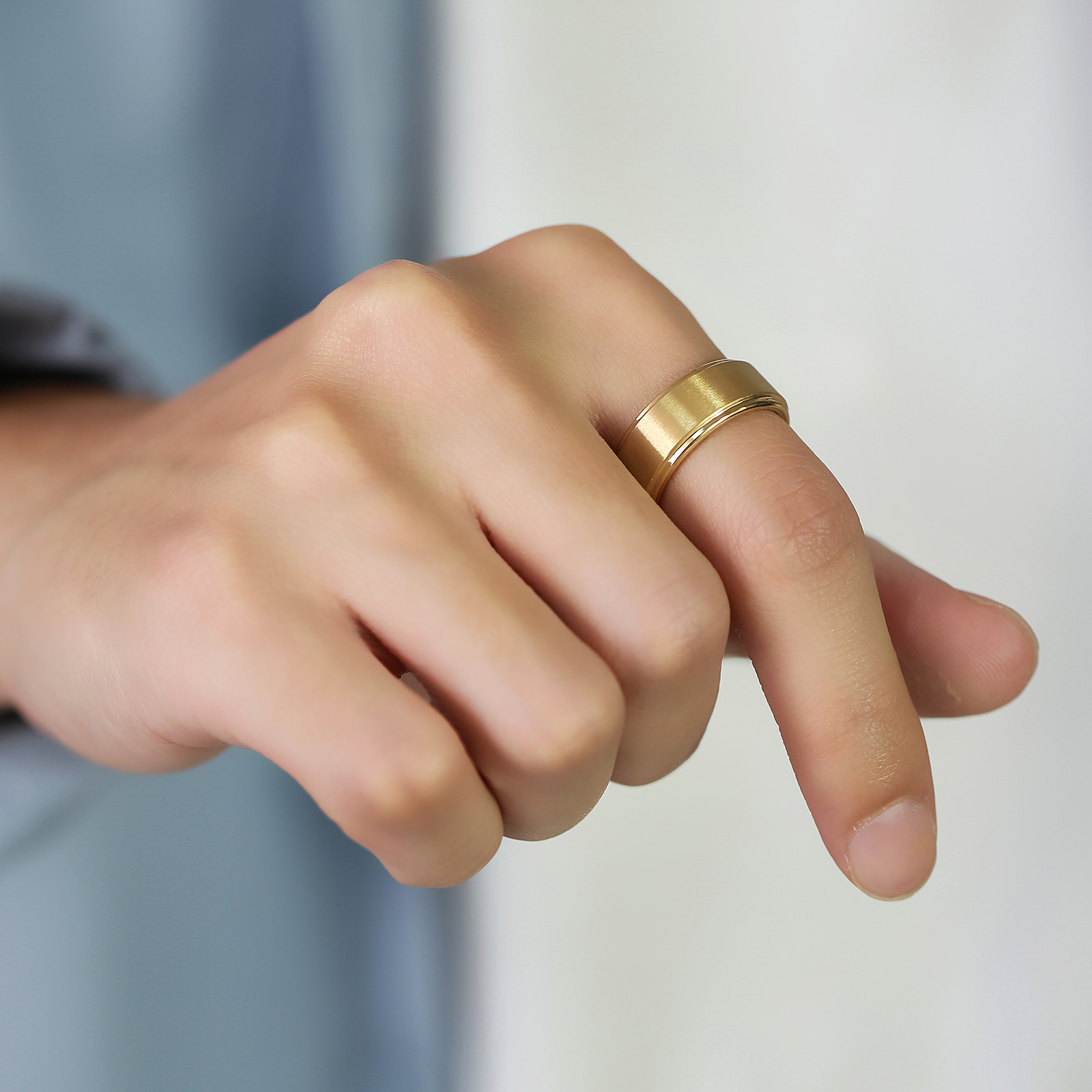 Bague de mariage en carbure de tungstène doré de 8 mm, alliance brossée pour hommes et femmes, ajustement confortable